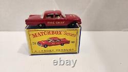 MATCHBOX LESNEY #59b FORD FAIRLANE FIRE CHIEF CAR Mint in Box