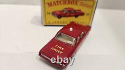 MATCHBOX LESNEY #59b FORD FAIRLANE FIRE CHIEF CAR Mint in Box