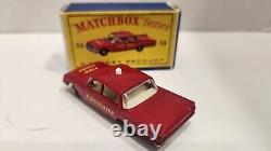 MATCHBOX LESNEY #59b FORD FAIRLANE FIRE CHIEF CAR Mint in Box