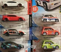 MB & Hot Wheels HONDA Vehicles Lot of 24 Carded PRELUDE CIVIC SI TYPE R EK9 CITY