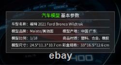 Maisto 118 Ford 2021 Bronco Wildtrak Alloy Diecast Vehicle Car MODEL TOY Gift