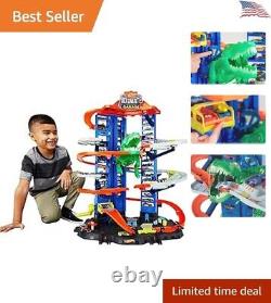 Massive T-Rex Dinosaur 100+ Vehicle Storage 3-Ft Tall Toy Car Track Set