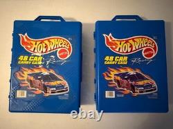 Matchbox Hot Wheels Mattel 91 Cars / Vehicles + 2 Carrying Cases