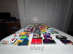 Matchbox Hot Wheels Mattel 91 Cars / Vehicles + 2 Carrying Cases