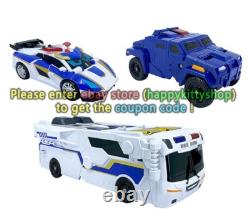 Metal Cardbot S Transform Action Figure Cop Police Car Vehicle Robot Toy For Boy