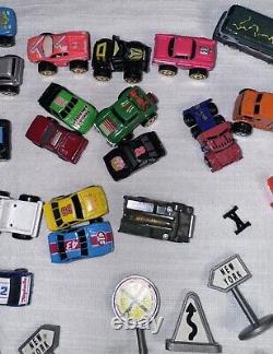 Micro Machines Lot of 25 Vehicles From Galoob + Road Champs Allied Truck & Signs