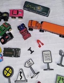 Micro Machines Lot of 25 Vehicles From Galoob + Road Champs Allied Truck & Signs
