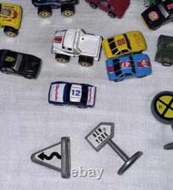 Micro Machines Lot of 25 Vehicles From Galoob + Road Champs Allied Truck & Signs