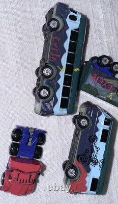 Micro Machines Lot of 25 Vehicles From Galoob + Road Champs Allied Truck & Signs