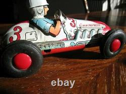 Mint Rare Vintage 1957 Yonezawa Tin Friction Toy, #3 Champion Race Car from Indy