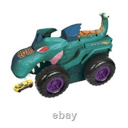 Monster Trucks Car Chompin' Mega-Wrex, Large Toy Monster Truck & Toy Car, Eat