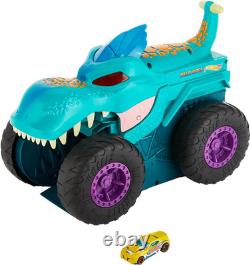 Monster Trucks Car Chompin' Mega-Wrex, Large Toy Monster Truck & Toy Car, Eats &