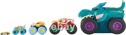 Monster Trucks Car Chompin' Mega-Wrex, Large Toy Monster Truck & Toy Car, Eats &
