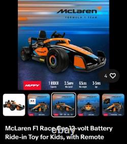 NEW Huffy Mclaren F1 Race Car Battery Ride-On Toy 12V Remote Control Vehicle