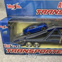 NEW Maisto Allstars Metallic Blue Transporter Hauler withExclusive Vehicle RARE