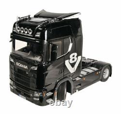 NZG Scania V8 730S 4x2 towing vehicle Black with acessories set 1/18 Scale New