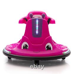 New 12V Kids Ride on Bumper Car 360°Battery Powered LED Vehicle Bumping Toy Safe
