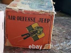 Nomura Japan Tin Litho Friction Air Defense Jeep U. S. Army Military Toy Car