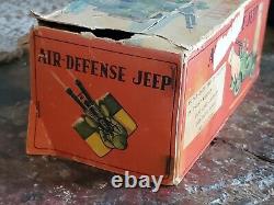 Nomura Japan Tin Litho Friction Air Defense Jeep U. S. Army Military Toy Car