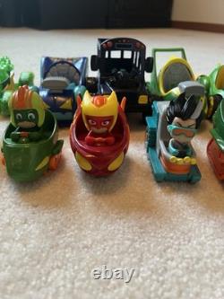 PJ Masks Deluxe Gekko-Mobile Vehicle Toy Car Romeo Cat Boy Owl Girl LOT OF 10