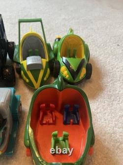 PJ Masks Deluxe Gekko-Mobile Vehicle Toy Car Romeo Cat Boy Owl Girl LOT OF 10