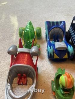 PJ Masks Deluxe Gekko-Mobile Vehicle Toy Car Romeo Cat Boy Owl Girl LOT OF 10