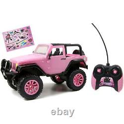 Pink Jeep Toy Remote Control Girls Power Vehicle Car Model Kids Gift 1/16 Scale