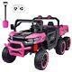 Pink Kids 2 Seater Ride On Car 24v Electric Dump Truck 4wd Utv Withparental Remote