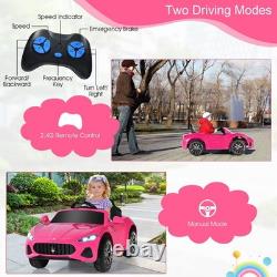 Pink Ride On Car, Licensed Maserati 12V Battery Powered Electric Car for Kids wi