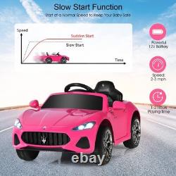 Pink Ride On Car, Licensed Maserati 12V Battery Powered Electric Car for Kids wi