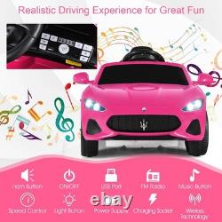 Pink Ride On Car, Licensed Maserati 12V Battery Powered Electric Car for Kids wi