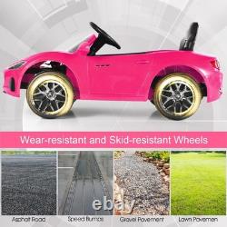 Pink Ride On Car, Licensed Maserati 12V Battery Powered Electric Car for Kids wi