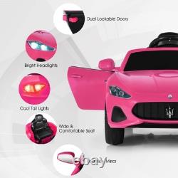 Pink Ride On Car, Licensed Maserati 12V Battery Powered Electric Car for Kids wi
