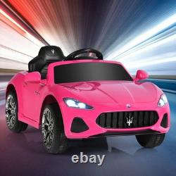 Pink Ride On Car, Licensed Maserati 12V Battery Powered Electric Car for Kids wi