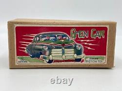 Postwar Government G Men Tin Friction Toy Car Military Spy Police Vehicle 1950s