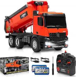 RC Construction Dump Truck Vehicle Car Metal Tailgate Lights Toy Heavy Boy Sound