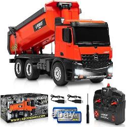 RC Construction Dump Truck Vehicle Car Metal Tailgate Lights Toy Heavy Boy Sound