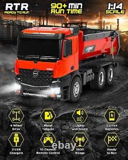 RC Construction Dump Truck Vehicle Car Metal Tailgate Lights Toy Heavy Boy Sound