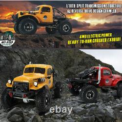 RTR1/10 2.4G 4WD RC Car LED Light Crawler Truck Off-Road Vehicle Model Kids Toys