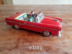 Rare BANDAI Japan Vintage Tin Car 1956 Ford Fairlane 500 Sunliner Convertible