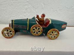 Rare Vintage JAYA TIN Green Bugatti RACING CAR IN Original Rare BOX
