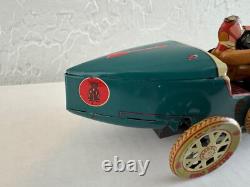 Rare Vintage JAYA TIN Green Bugatti RACING CAR IN Original Rare BOX