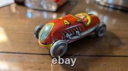 Rare tin Bugatti Racing Car amazing original condition