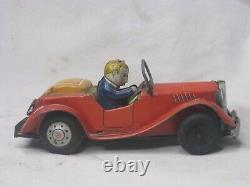 Rare vintage tin toy car 18w 612 1955 with driver Sports car auto PLEASE NOTE