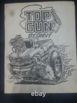 Rat Fink Topgun by Chevy Poster sketch
