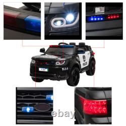 Ride on Toys Police Car 12V Electric Battery Powered SUV Vehicles WithRemote Black