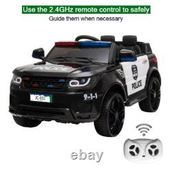 Ride on Toys Police Car 12V Electric Battery Powered SUV Vehicles WithRemote Black