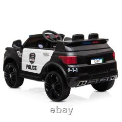 Ride on Toys Police Car 12V Electric Battery Powered SUV Vehicles WithRemote Black