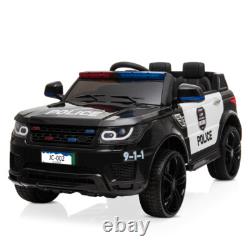 Ride on Toys Police Car 12V Electric Battery Powered SUV Vehicles WithRemote Black
