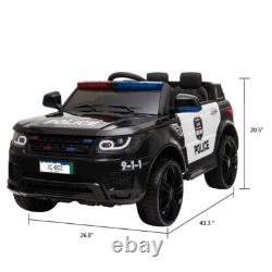 Ride on Toys Police Car 12V Electric Battery Powered SUV Vehicles WithRemote Black
